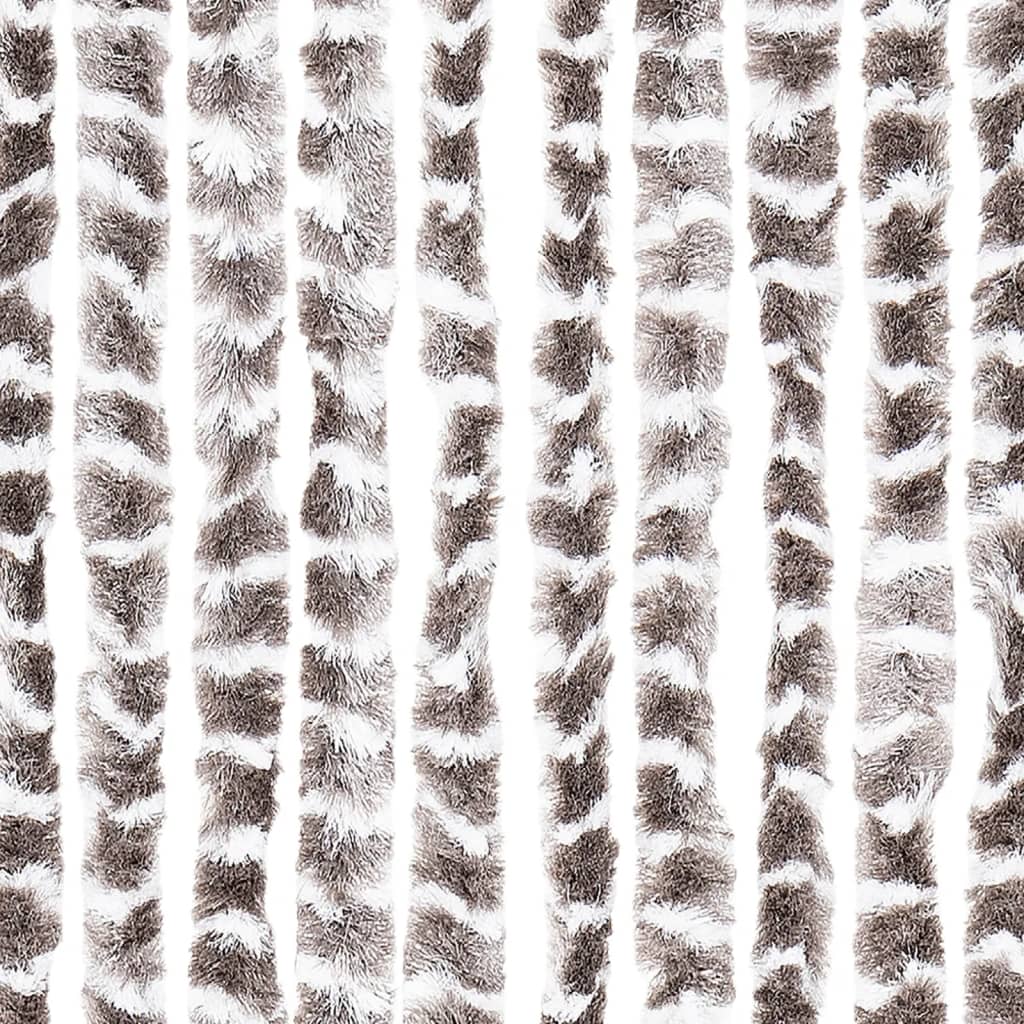 Zastor protiv muha Smeđesiva i bijeli 118 x 220 cm od šenila
