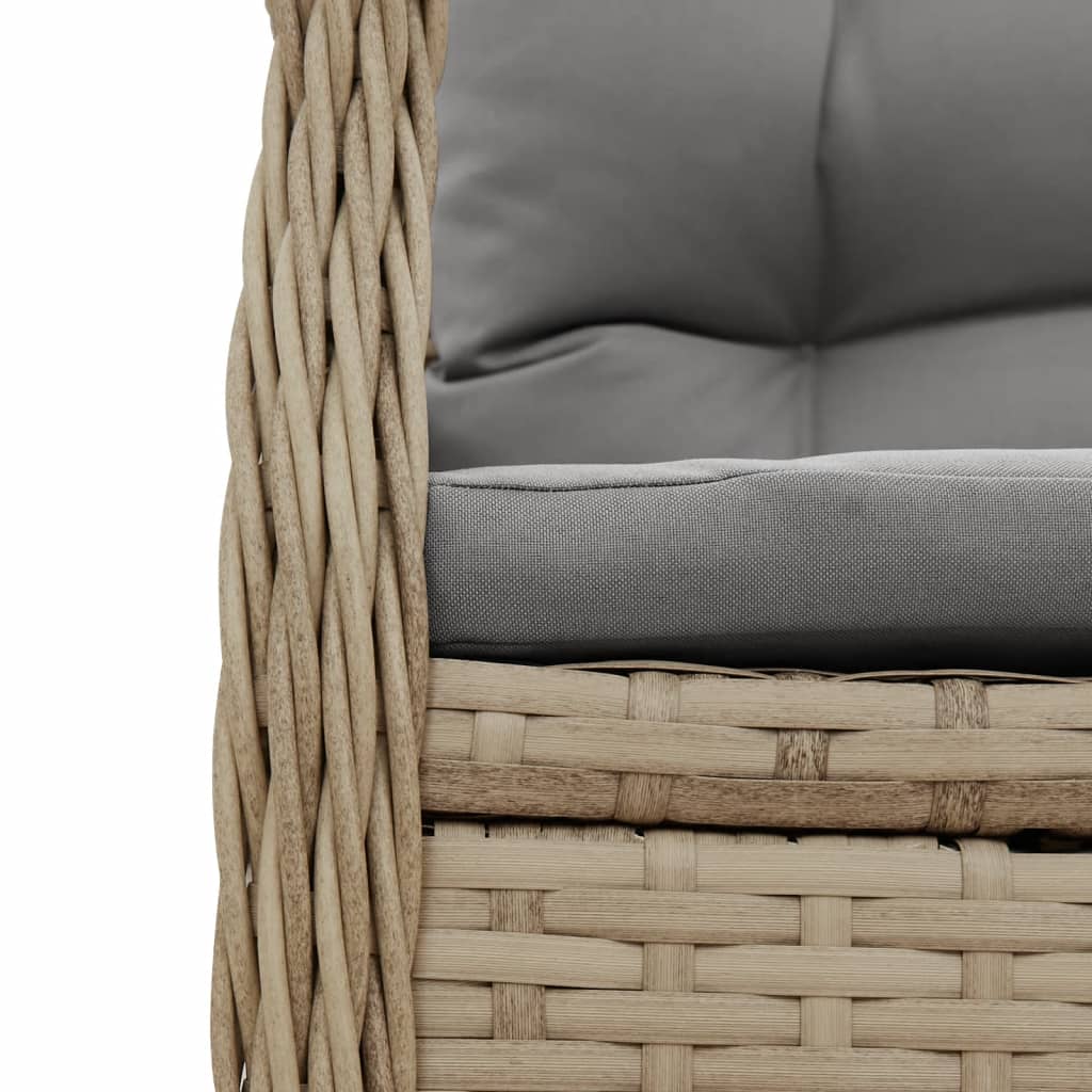 Vrtni naslonjači 2 kom za noge bež od poliratana