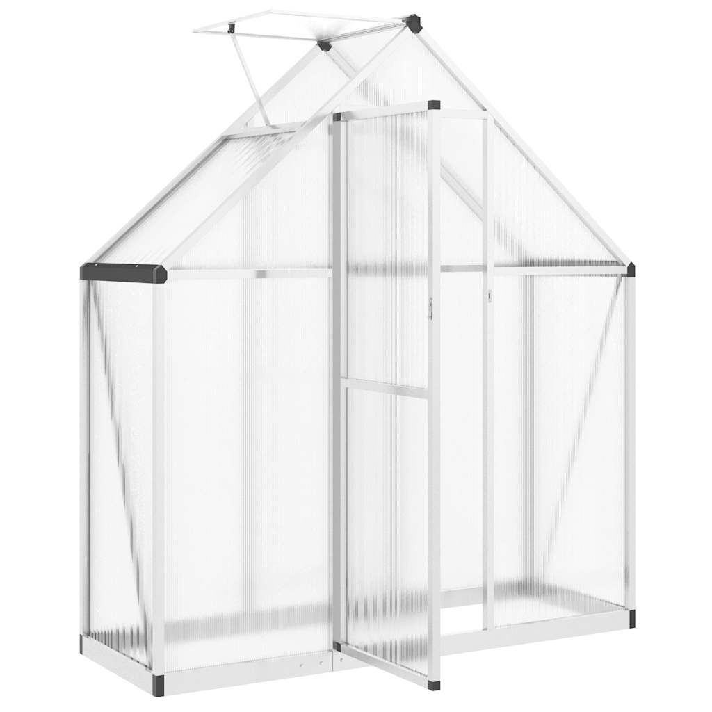 Staklenik s okvirom srebrni 169 x 58 x 195 cm aluminijski