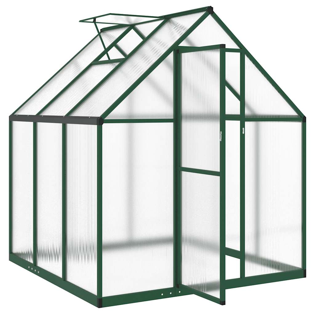 Staklenik s okvirom zeleni 169 x 169 x 195 cm aluminijski