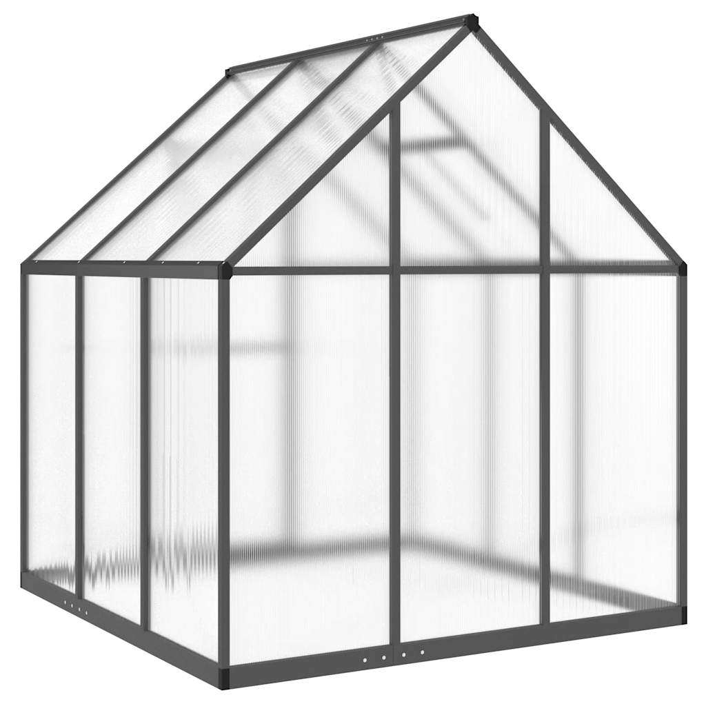 Staklenik s okvirom antracit 169 x 169 x 195 cm aluminijski