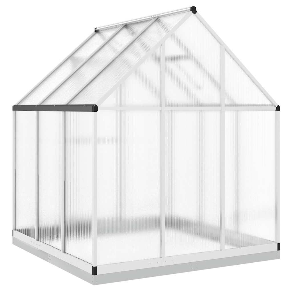 Staklenik s okvirom srebrni 169 x 169 x 202 cm aluminijski