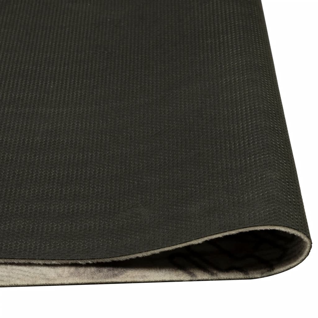 Kuhinjski tepih perivi s natpisom 60 x 180 cm baršunasti sivi