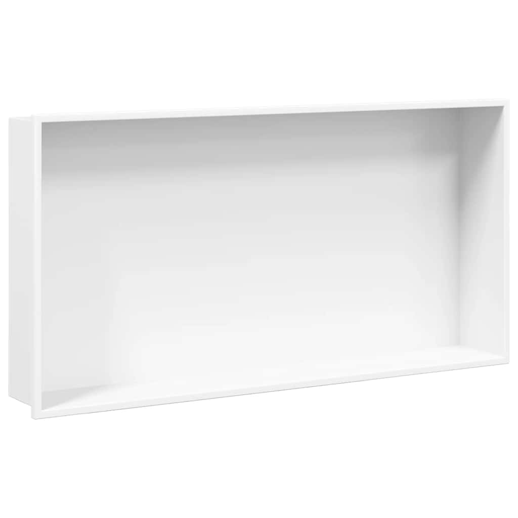 Niša za tuš mat bijela 62x32x9 cm nehrđajući čelik