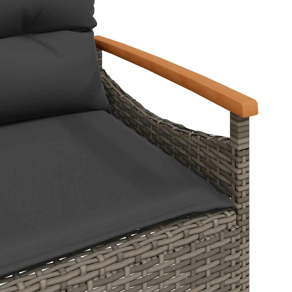 4-dijelni set vrtnih sofa od poliratana s jastucima sivi