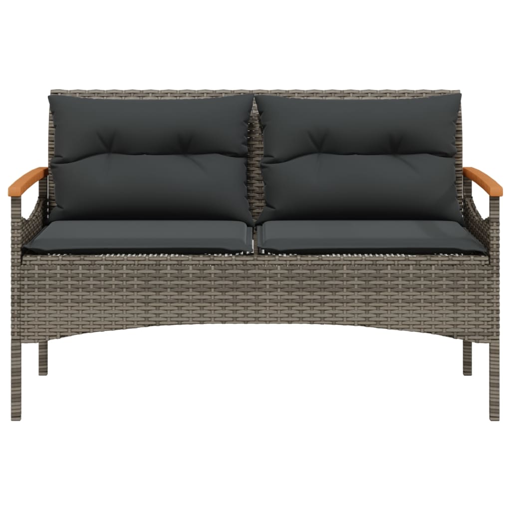 4-dijelni set vrtnih sofa od poliratana s jastucima sivi