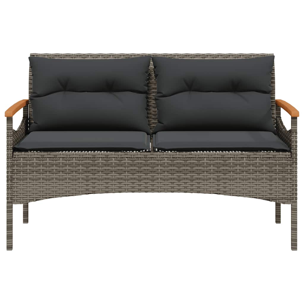 4-dijelni set vrtnih sofa od poliratana s jastucima sivi