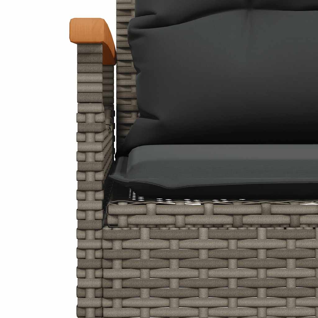 4-dijelni set vrtnih sofa od poliratana s jastucima sivi
