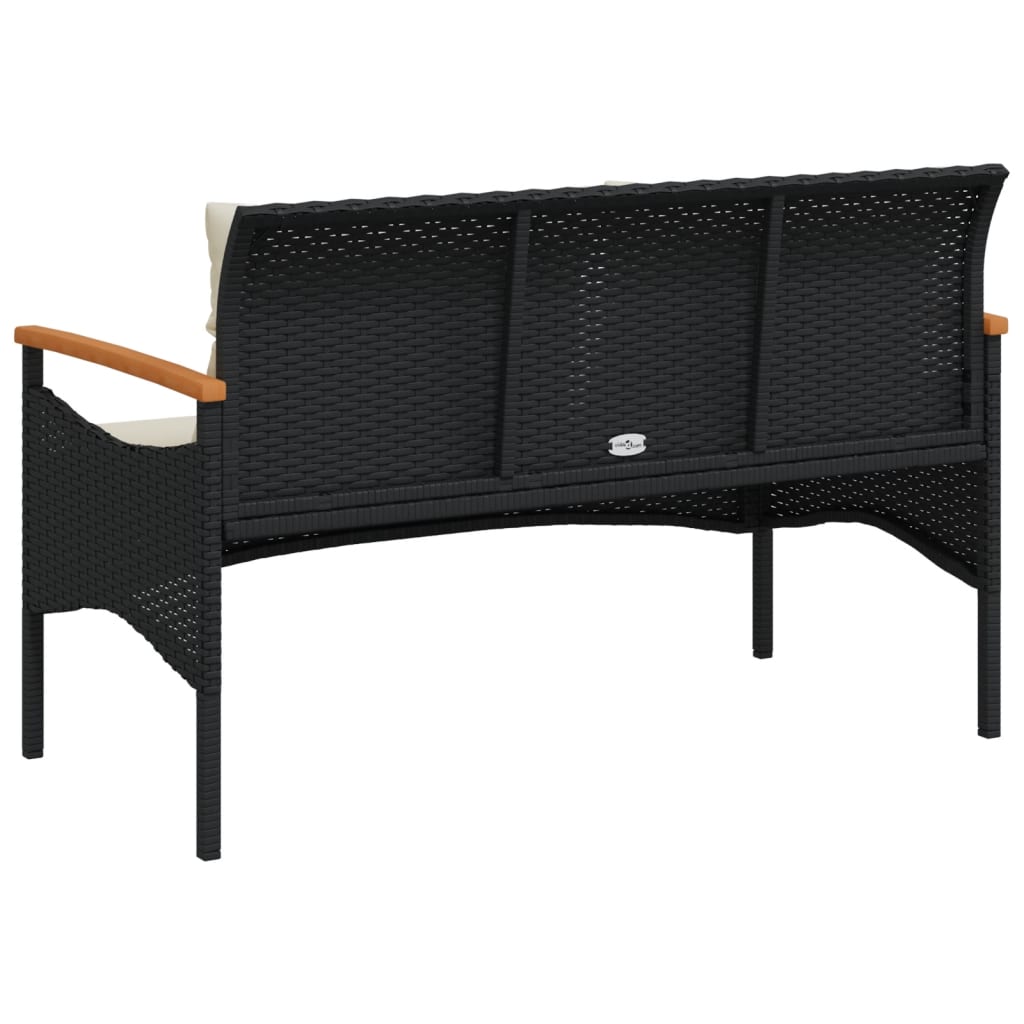 Vrtna klupa s jastucima 116 x 62,5 x 74 cm od poliratana