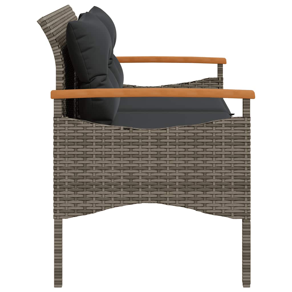Vrtna klupa s jastucima 116 x 62,5 x 74 cm od poliratana