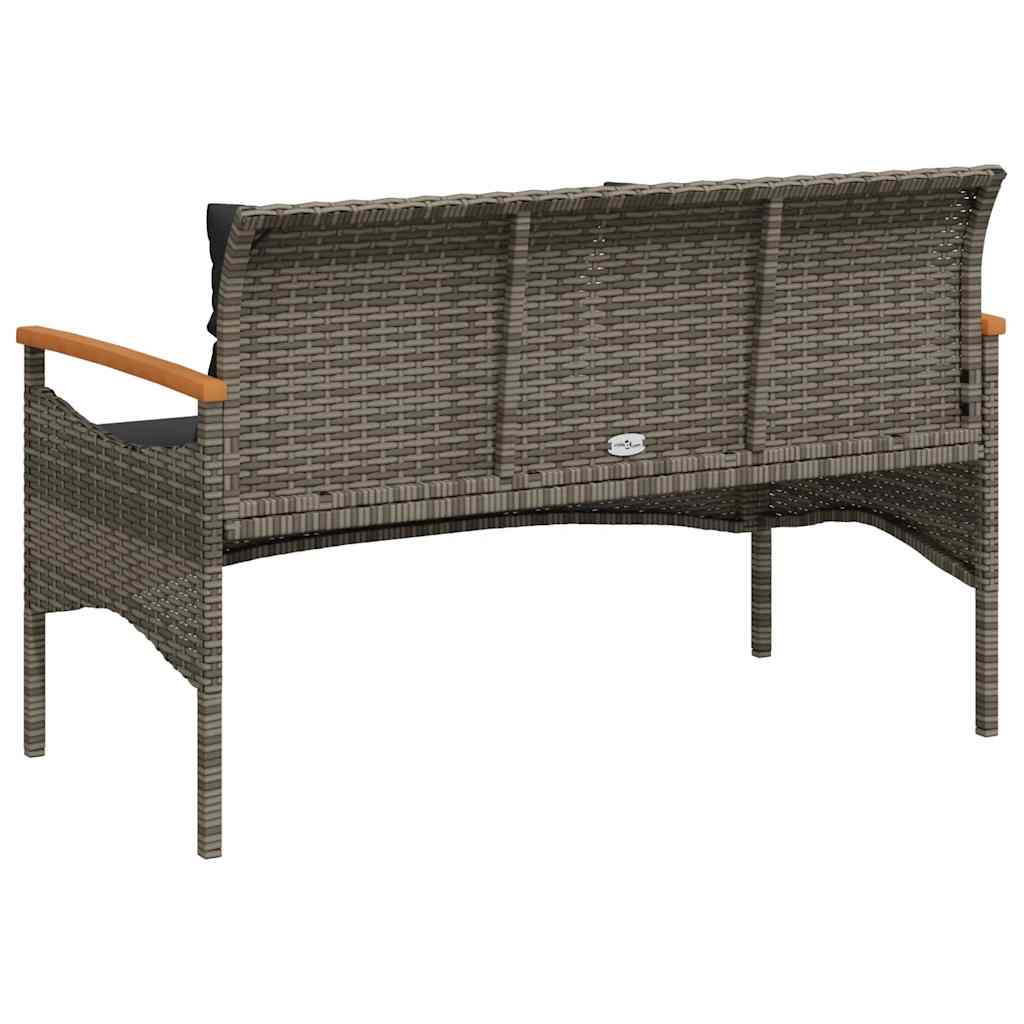 Vrtna klupa s jastucima 116 x 62,5 x 74 cm od poliratana