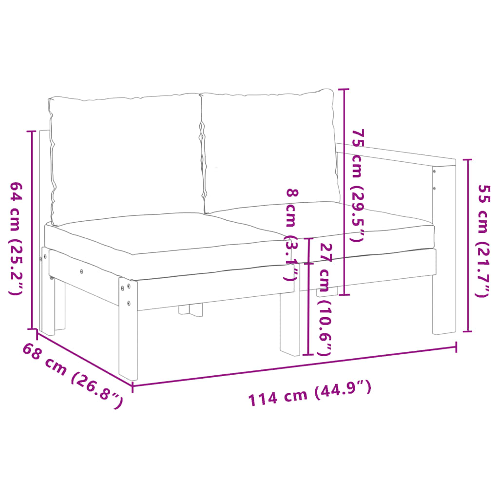 4-dijelni set vrtnih sofa s jastucima masivno bagremovo drvo
