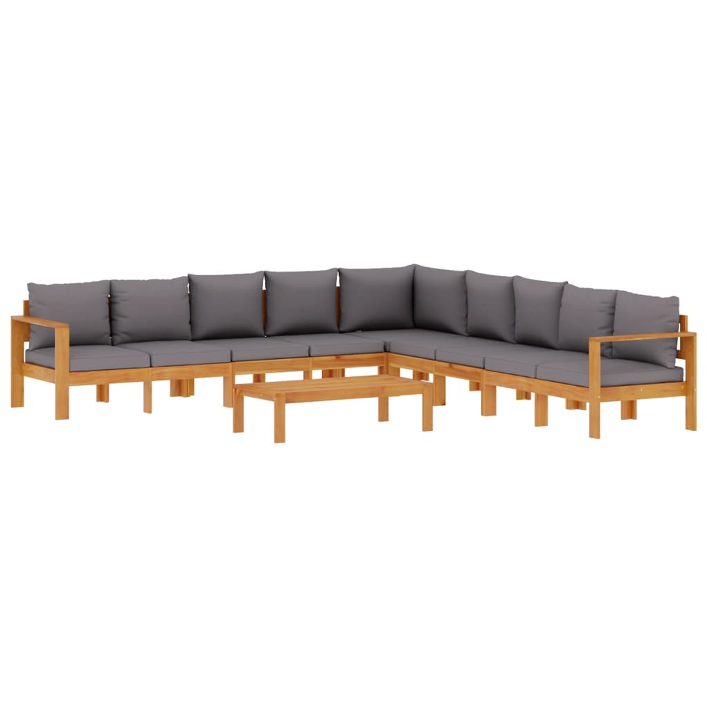 6-dijelna set vrtnih sofa s jastucima masivno bagremovo drvo Siva
