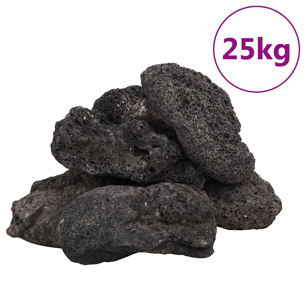 Vulkansko kamenje 25 kg crno 10-30 cm