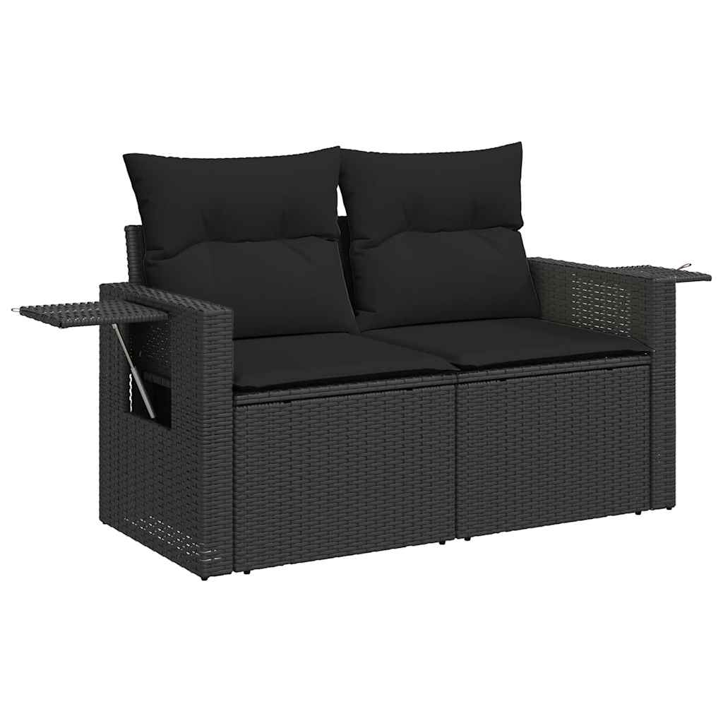 4-dijelni set vrtnih sofa od poliratana s jastucima crni