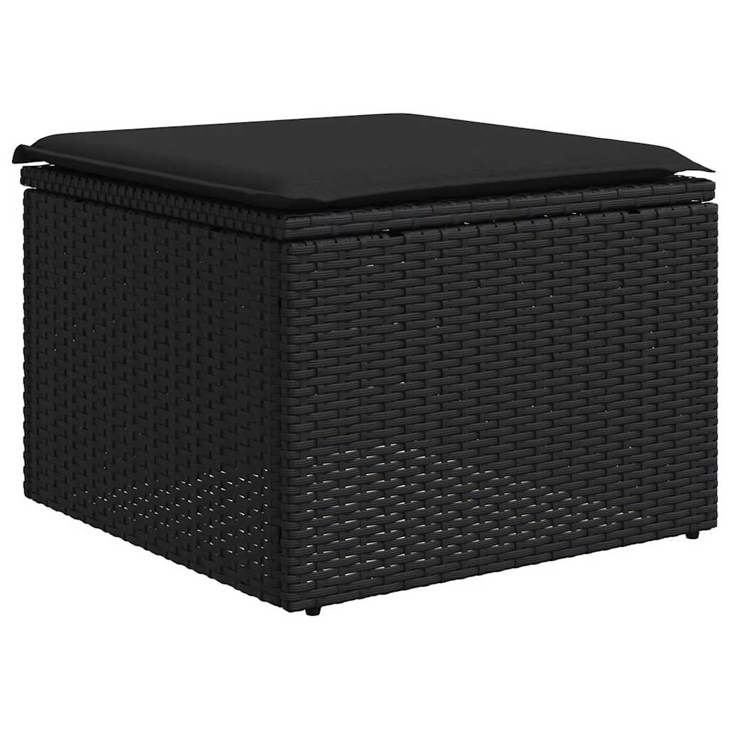 4-dijelni set vrtnih sofa od poliratana s jastucima crni