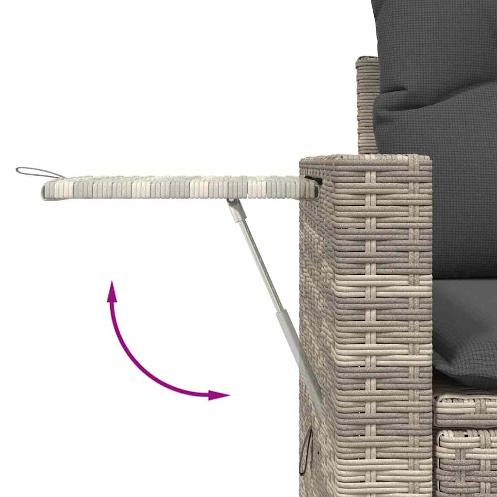 4-dijelni set vrtnih sofa s jastucima svijetlosivi poliratan