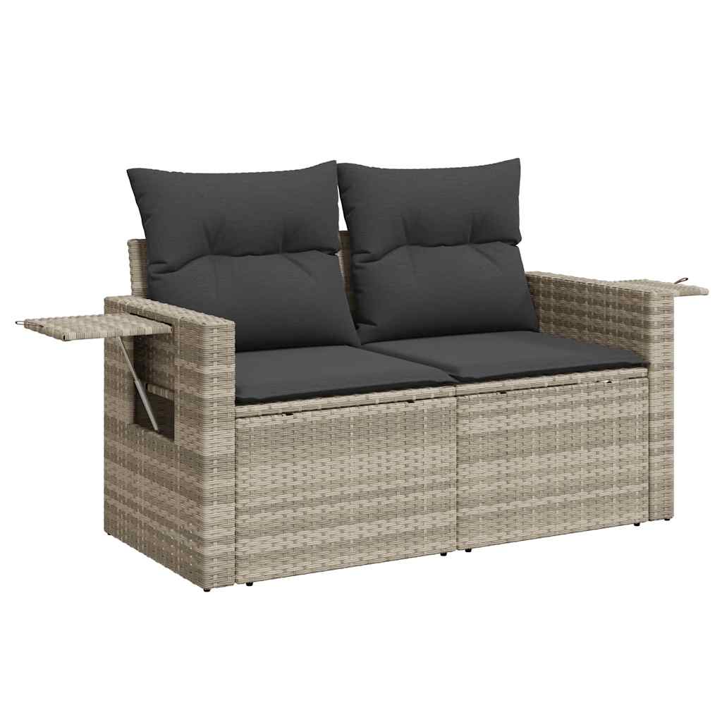 4-dijelni set vrtnih sofa s jastucima svijetlosivi poliratan