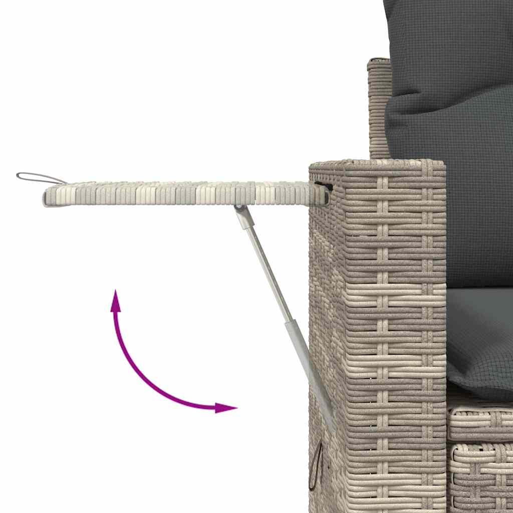 6-dijelni set vrtnih sofa od poliratana s jastucima svjetlosivi
