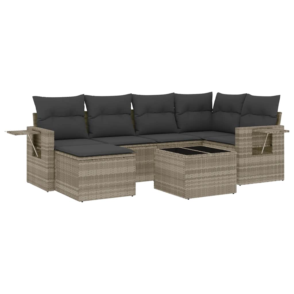 7-dijelni set vrtnih sofa svjetlosivi od poliratana