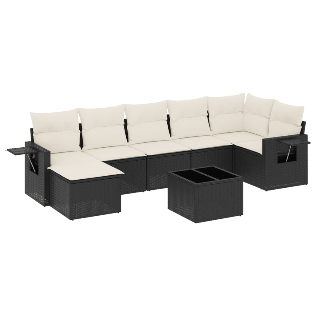 8-dijelni set vrtnih sofa od poliratana s jastucima crni Crna 85 x 62 x 69 cm