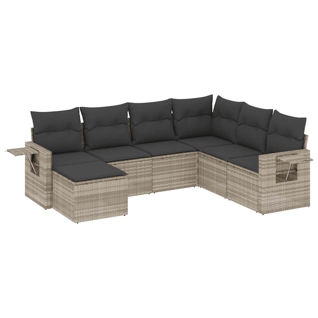 7-dijelni set vrtnih sofa svjetlosivi od poliratana