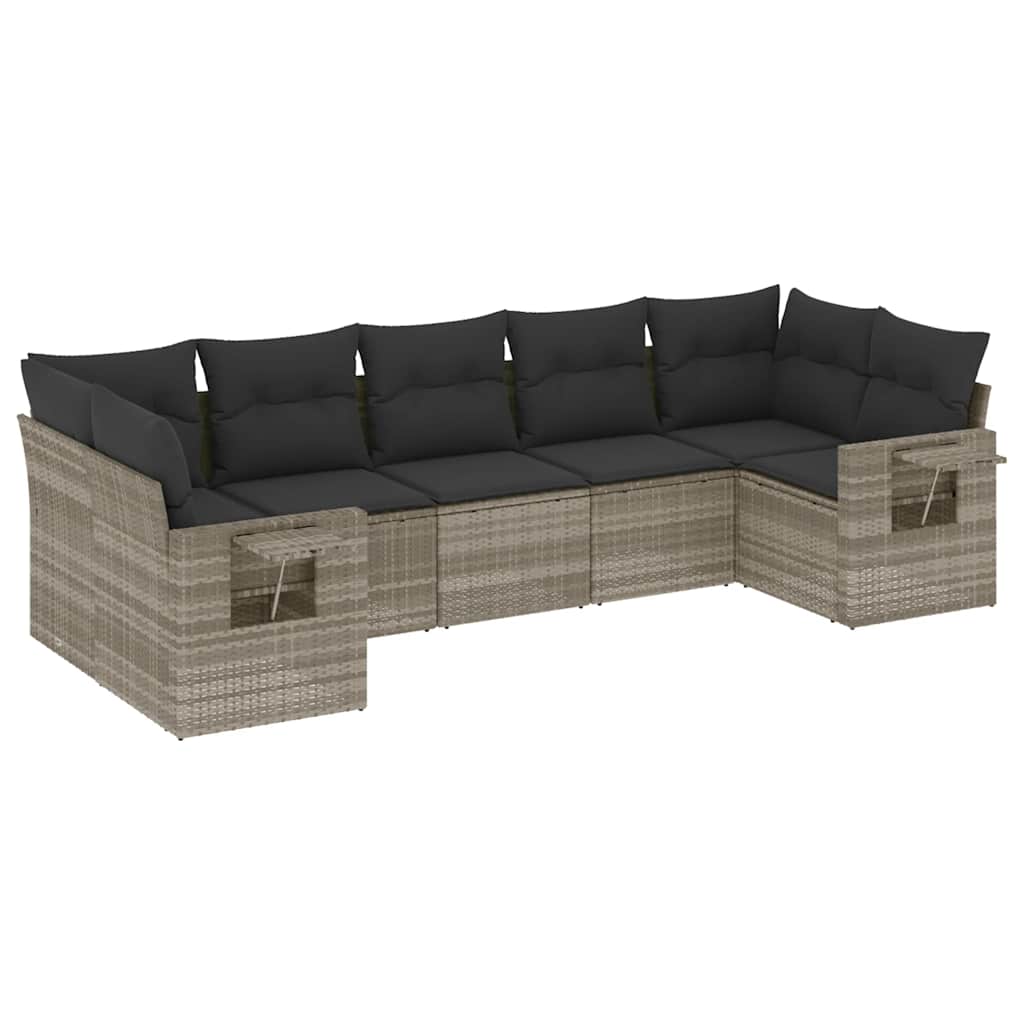 7-dijelni set vrtnih sofa svjetlosivi od poliratana