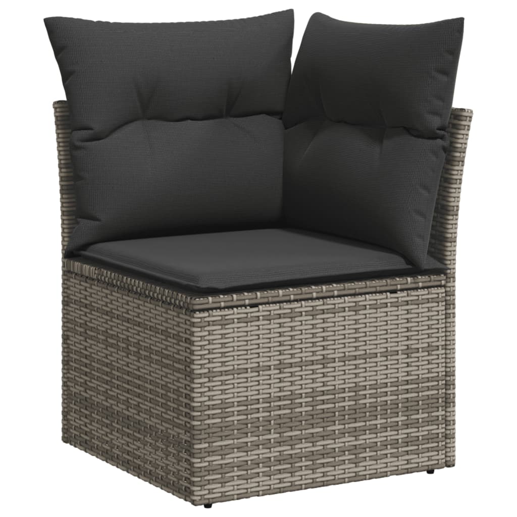 9-dijelni set vrtnih sofa od poliratana s jastucima sivi