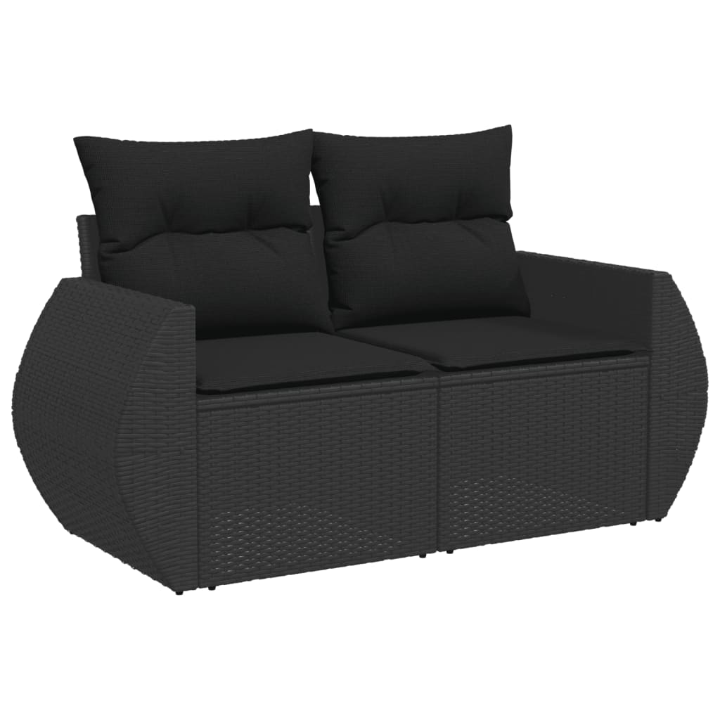 9-dijelni set vrtnih sofa s jastucima crni od poliratana