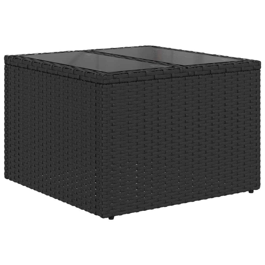 9-dijelni set vrtnih sofa s jastucima crni od poliratana
