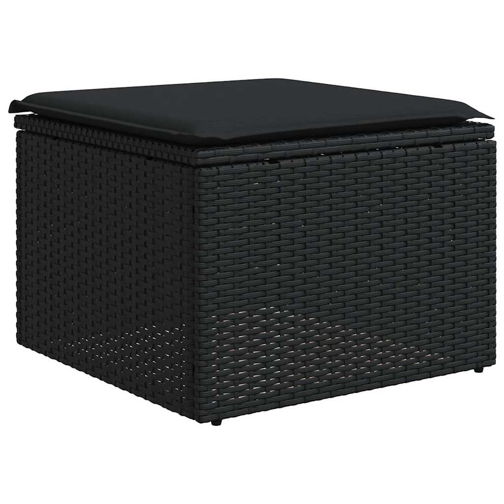 6-dijelni set vrtnih sofa s jastucima crni od poliratana