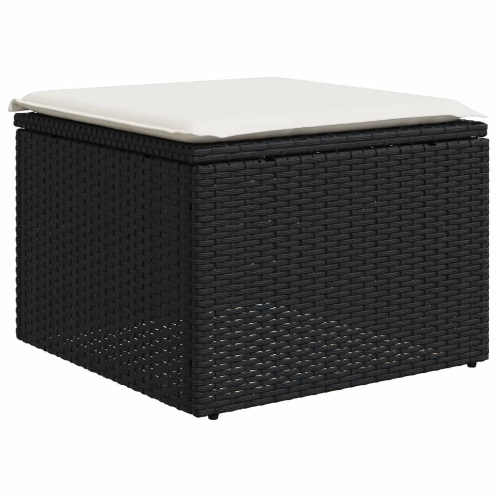 9-dijelni set vrtnih sofa s jastucima crni od poliratana