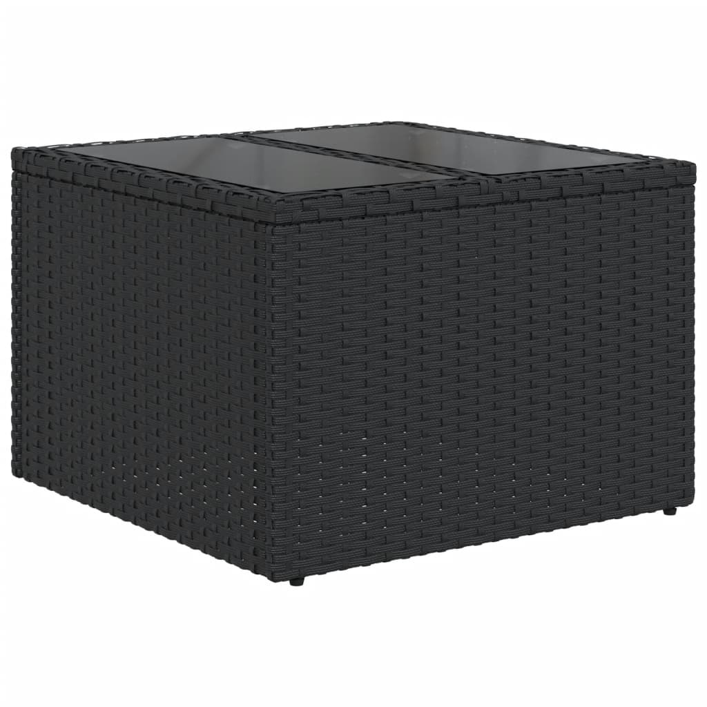 9-dijelni set vrtnih sofa s jastucima crni od poliratana