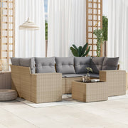 7-dijelni set vrtnih sofa od poliratana s jastucima bež 93 x 62 x 69 cm
