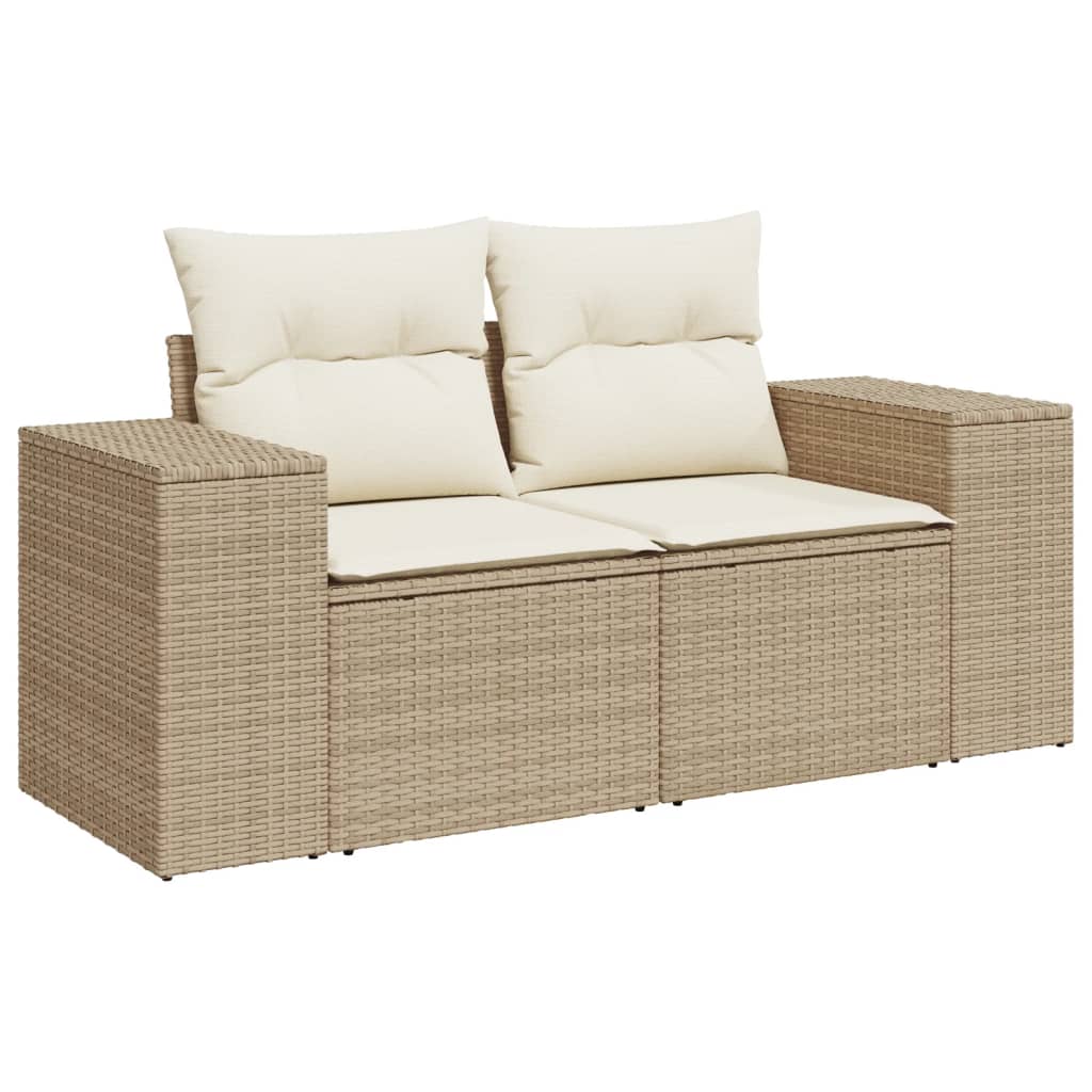 5-dijelni vrtni set sofa s jastucima bež od poliratana