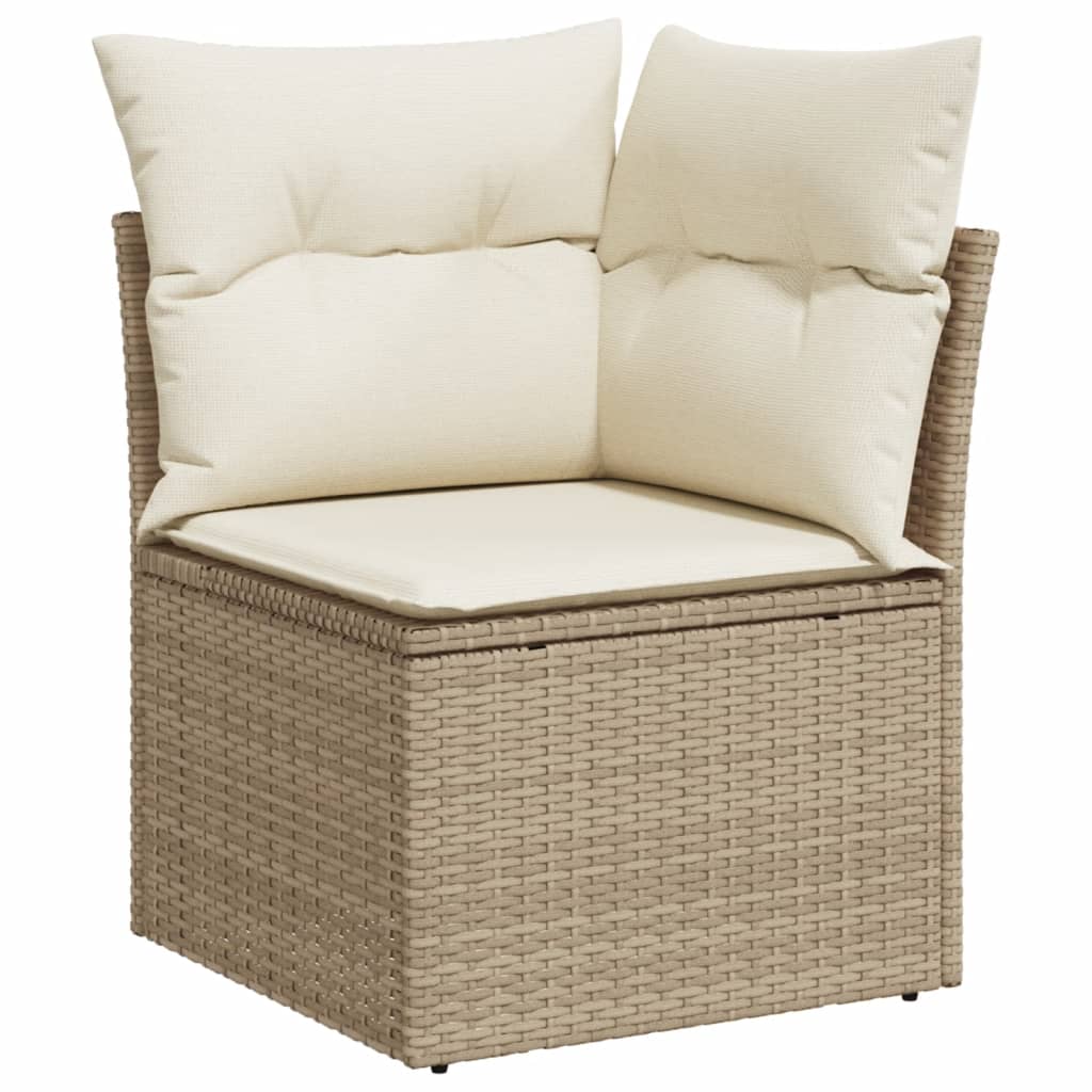 5-dijelni vrtni set sofa s jastucima bež od poliratana