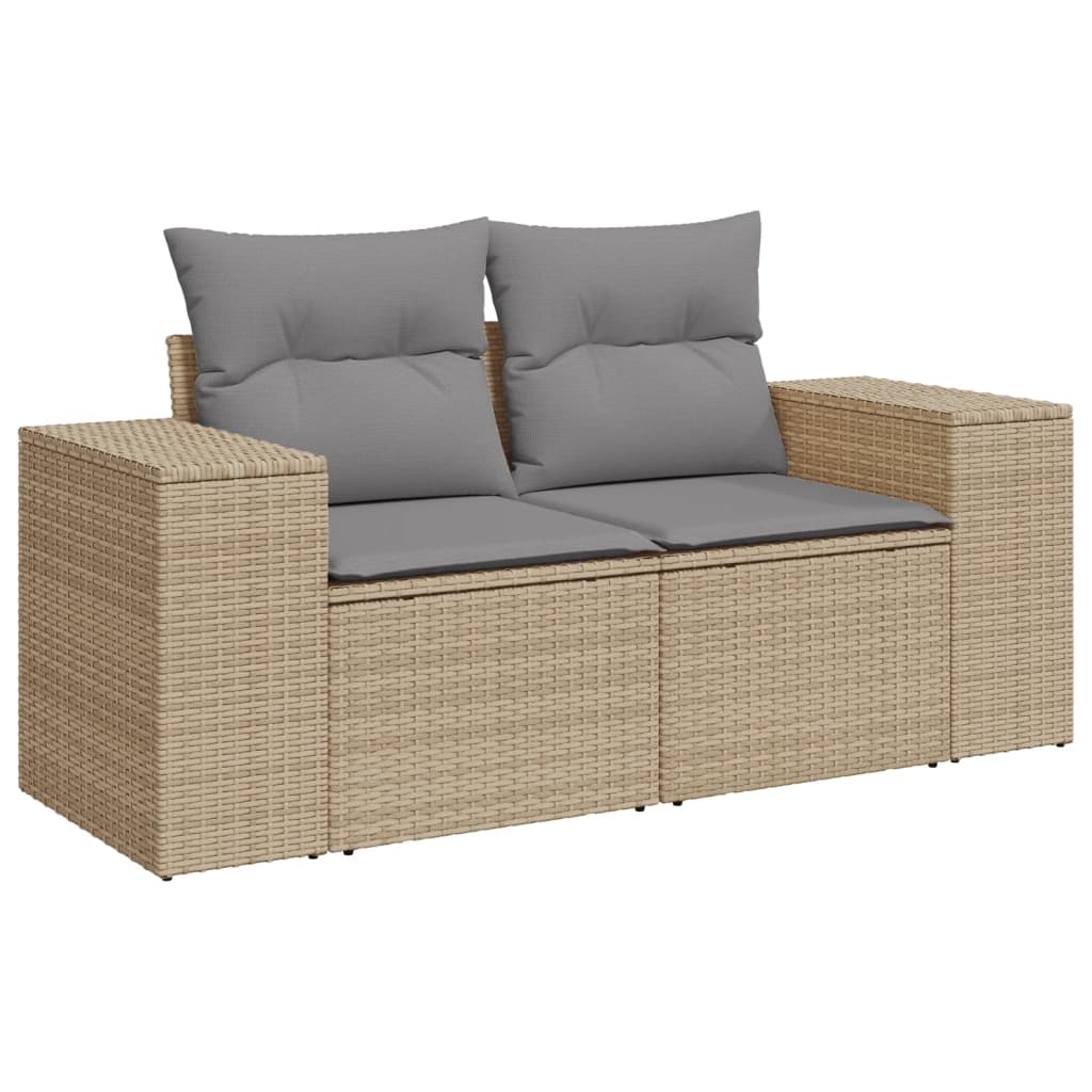 5-dijelni vrtni set sofa s jastucima bež od poliratana
