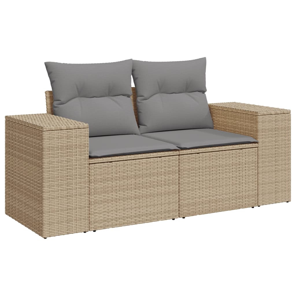 7-dijelni set vrtnih sofa od poliratana s jastucima bež