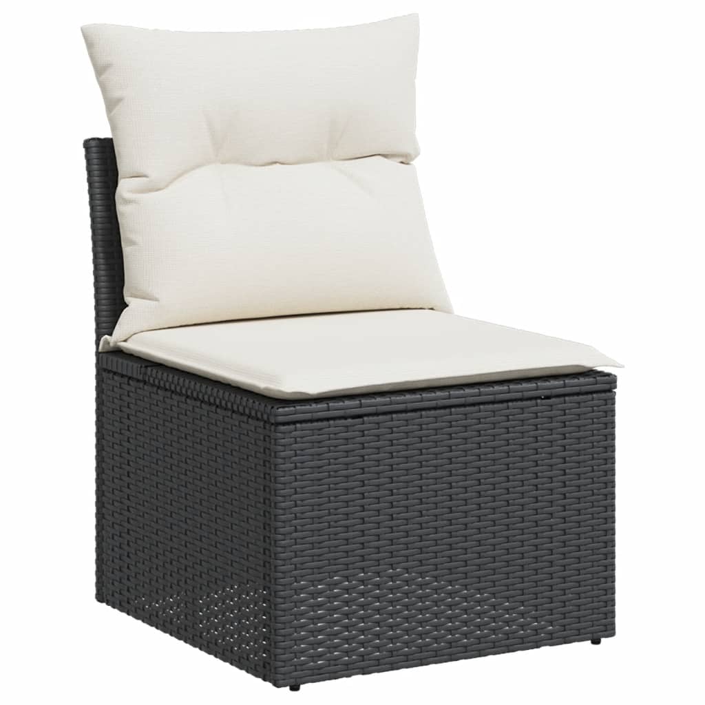 8-dijelni set vrtnih sofa od poliratana s jastucima crni