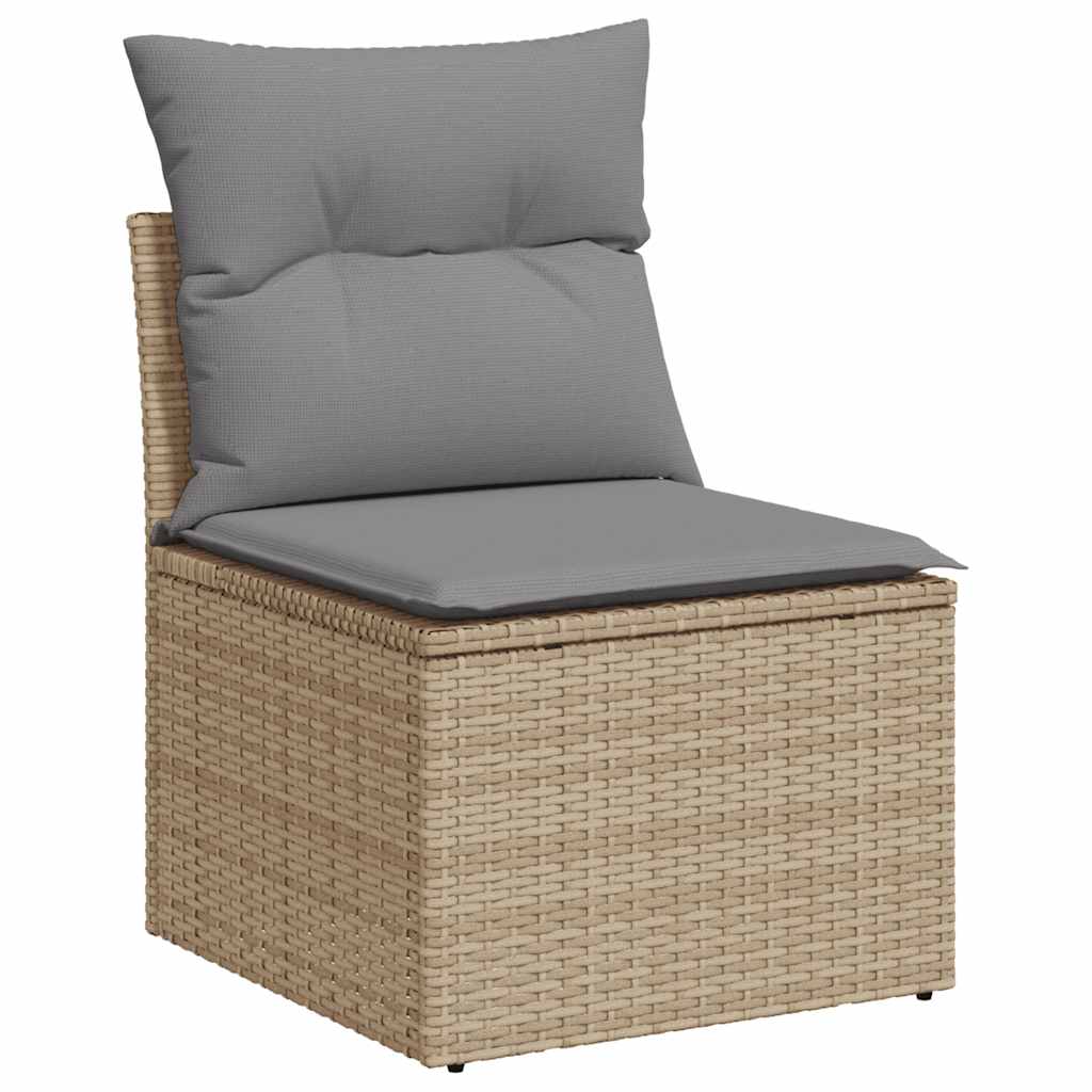 7-dijelni set vrtnih sofa od poliratana s jastucima bež