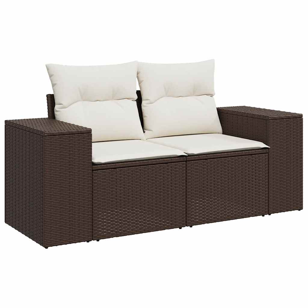 6-dijelni set vrtnih sofa od poliratana s jastucima smeđi