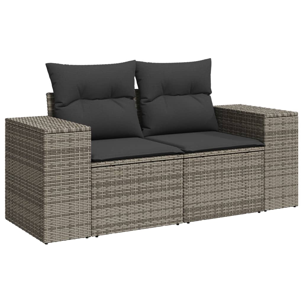 6-dijelni set vrtnih sofa od poliratana s jastucima sivi
