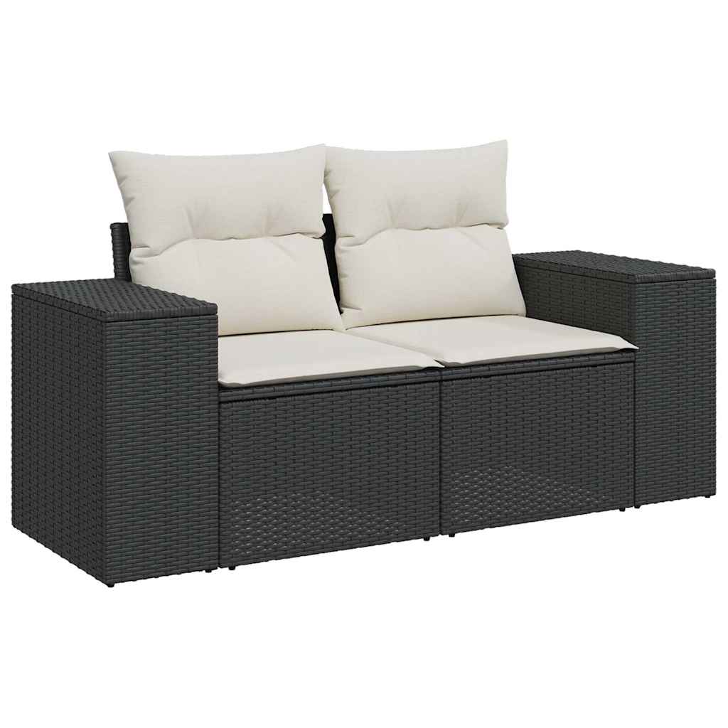 10-dijelni set vrtnih sofa s jastucima crni od poliratana