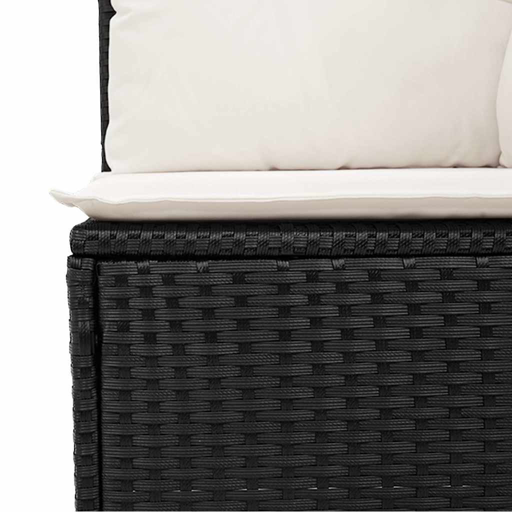 10-dijelni set vrtnih sofa s jastucima crni od poliratana