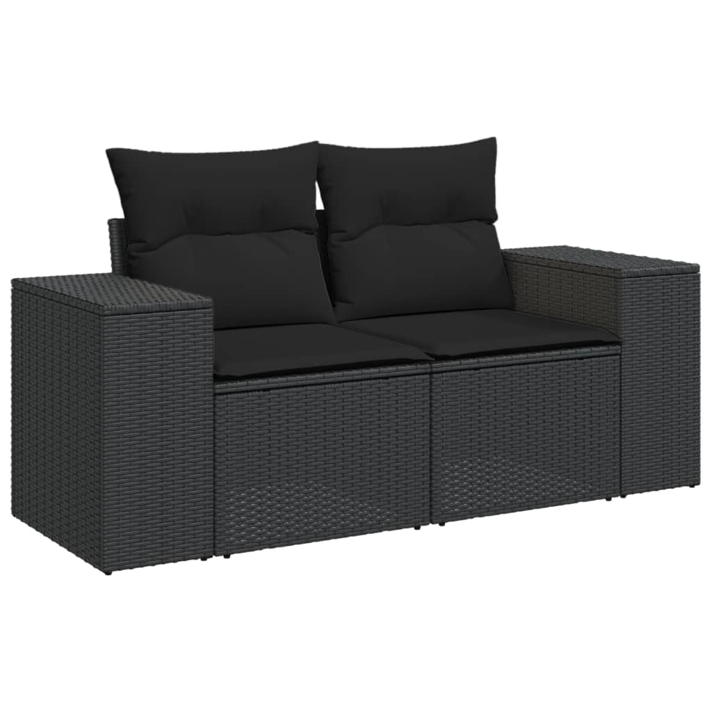 11-dijelni set vrtnih sofa od poliratana s jastucima crni