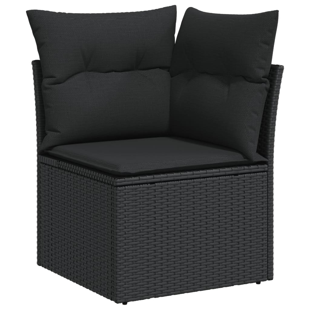11-dijelni set vrtnih sofa od poliratana s jastucima crni