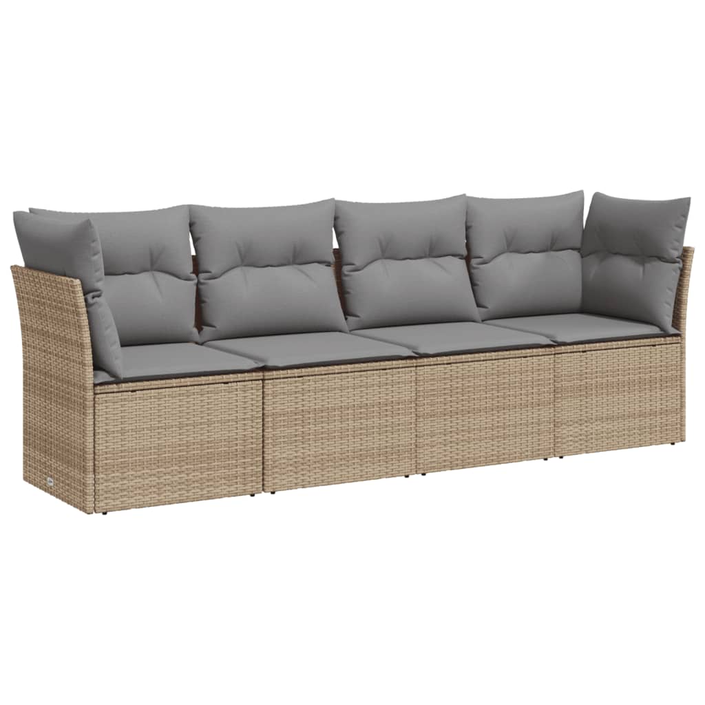4-dijelni set vrtnih sofa s jastucima bež od poliratana