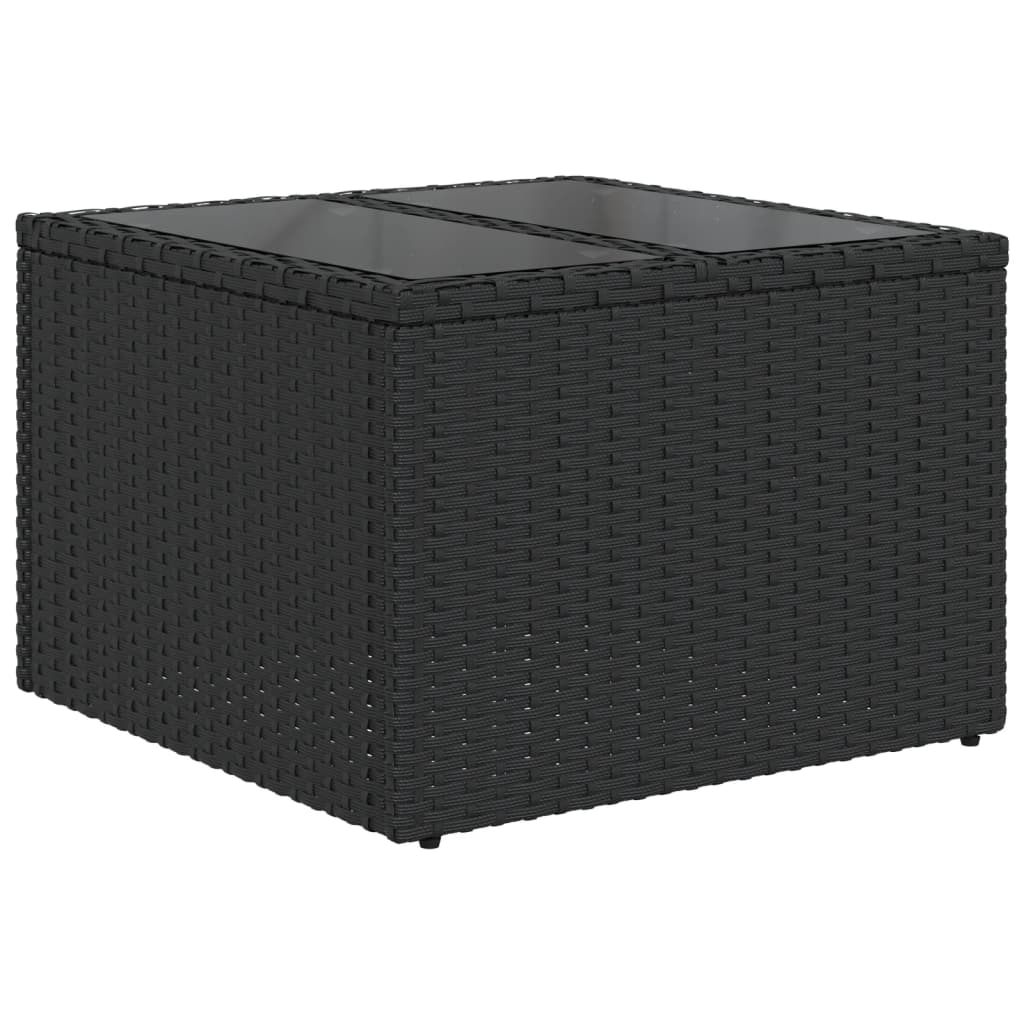 9-dijelni set vrtnih sofa s jastucima crni od poliratana