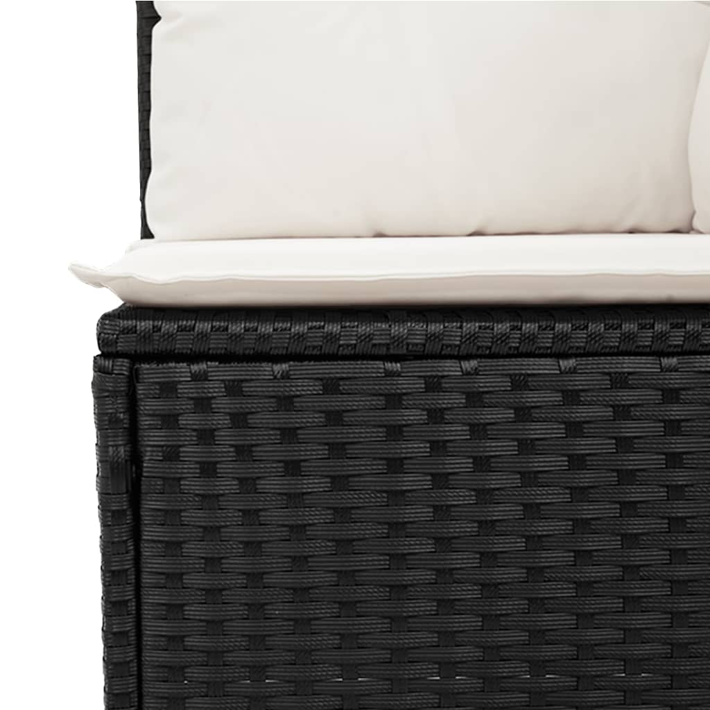 9-dijelni set vrtnih sofa s jastucima crni od poliratana