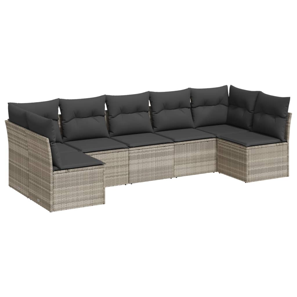 7-dijelni set vrtnih sofa svjetlosivi od poliratana